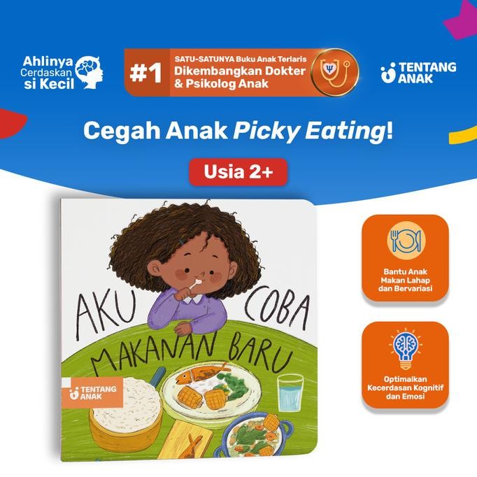 Tentang Anak - Boardbook Aku Coba Makanan Baru | Buku Cerita Anak 