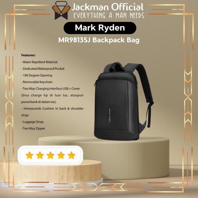 new mark ryden mr9813 backpack slim bag tas ransel laptop tipis 15.6 inch