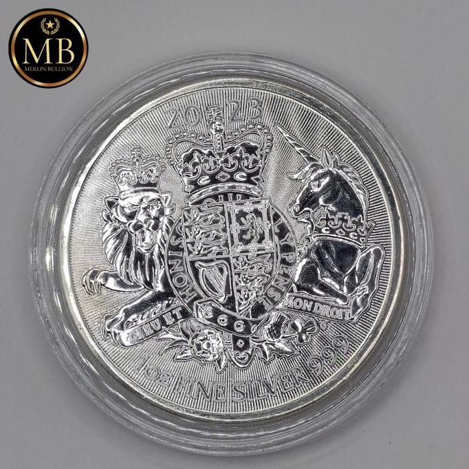KOIN SILVER ASLI 2023 1 OZ  UNITED KINGDOM SILVER ROYAL ARMS BULLION COIN. -KING CHARLES III .PURITY