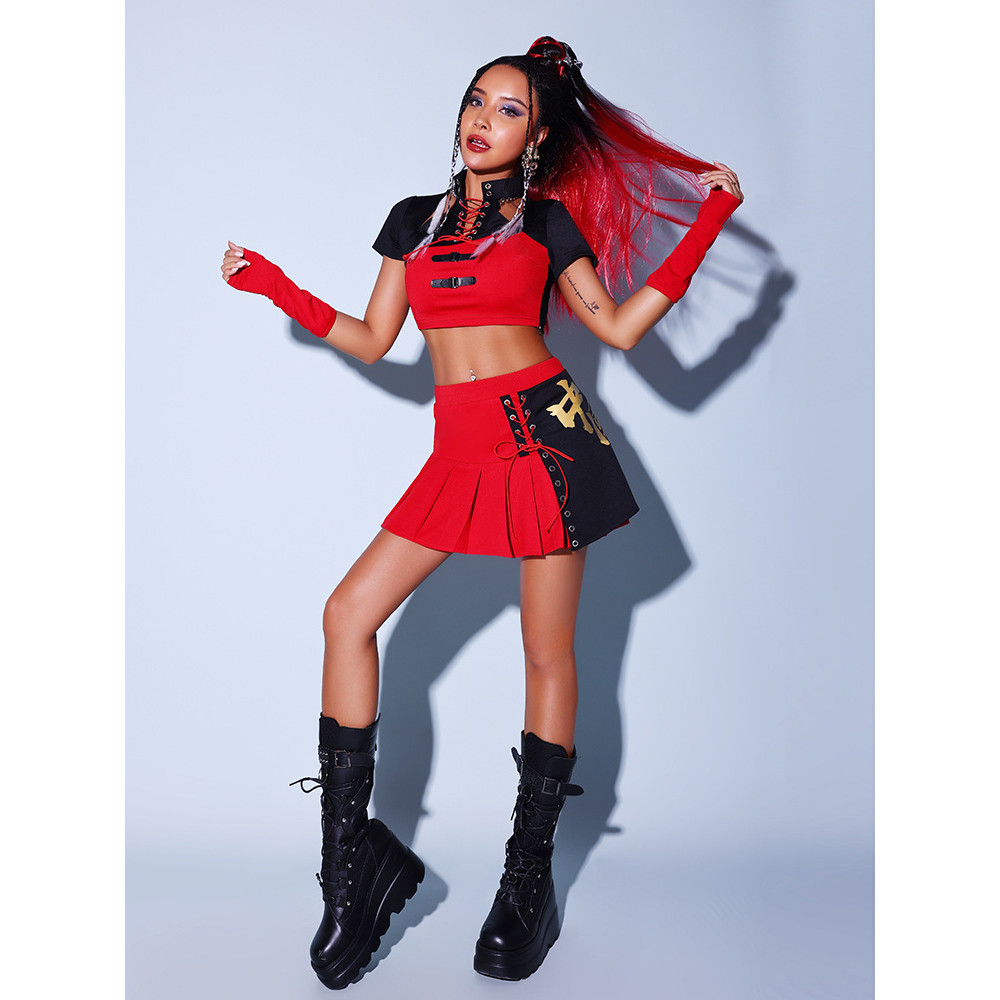 Hip-Hop National Trend Jazz Dance Costume for Women Adult Dance Outfit Performance Suit kpop Girls' 