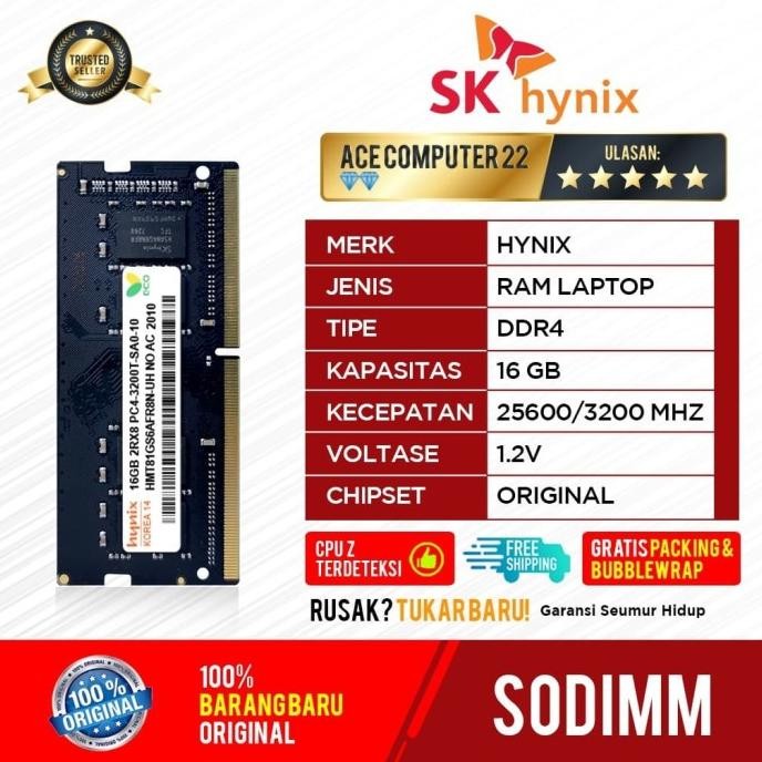 BEBAS ONGKIR - RAM HYNIX SODIMM DDR4 16GB PC 25600 / 3200MHz