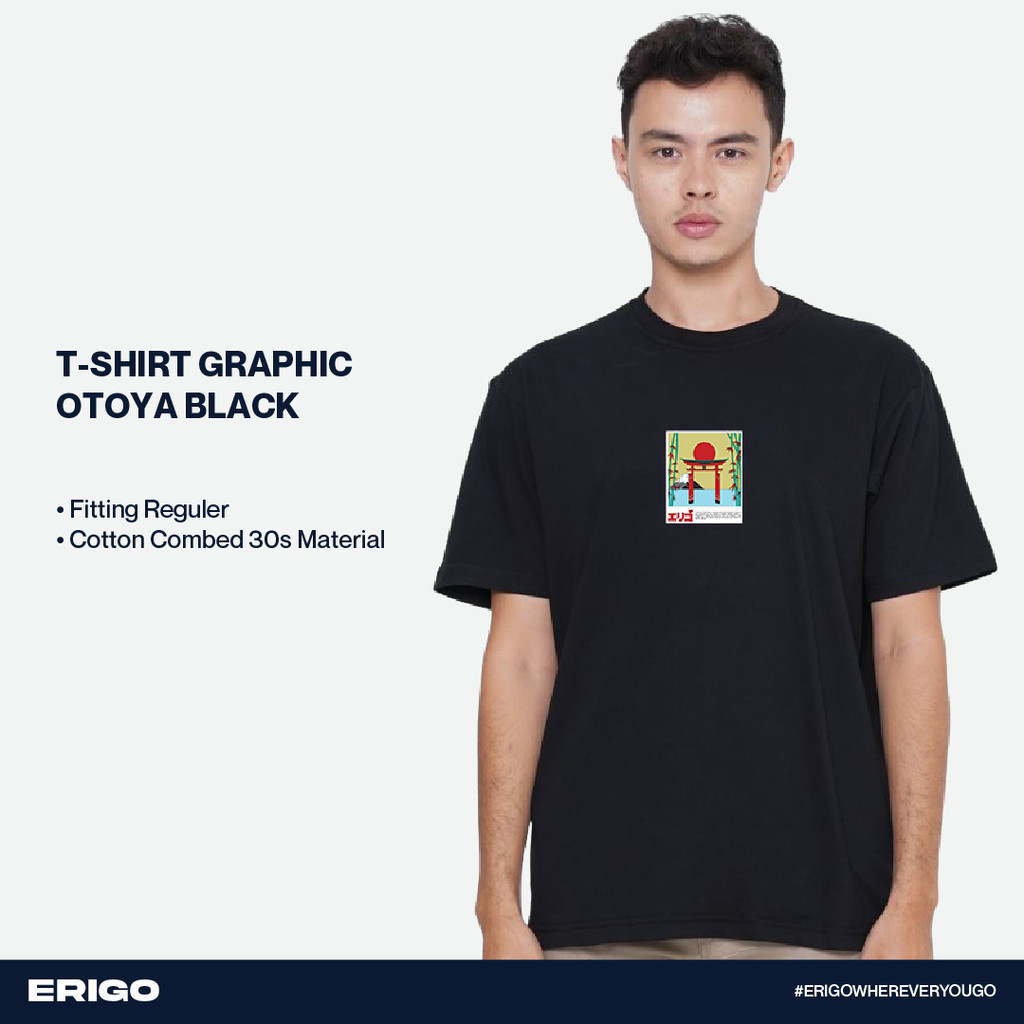 Erigo T-Shirt Graphic Otoya Black - Kaos Unisex