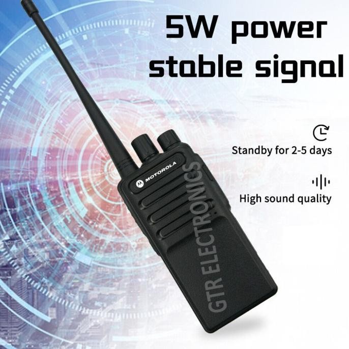 Motorola Cp210 Handy Talky Uhf 400-470Mhz Ht Jarak Jauh Walkie Talkie - Hitam Original Dan Terpercay