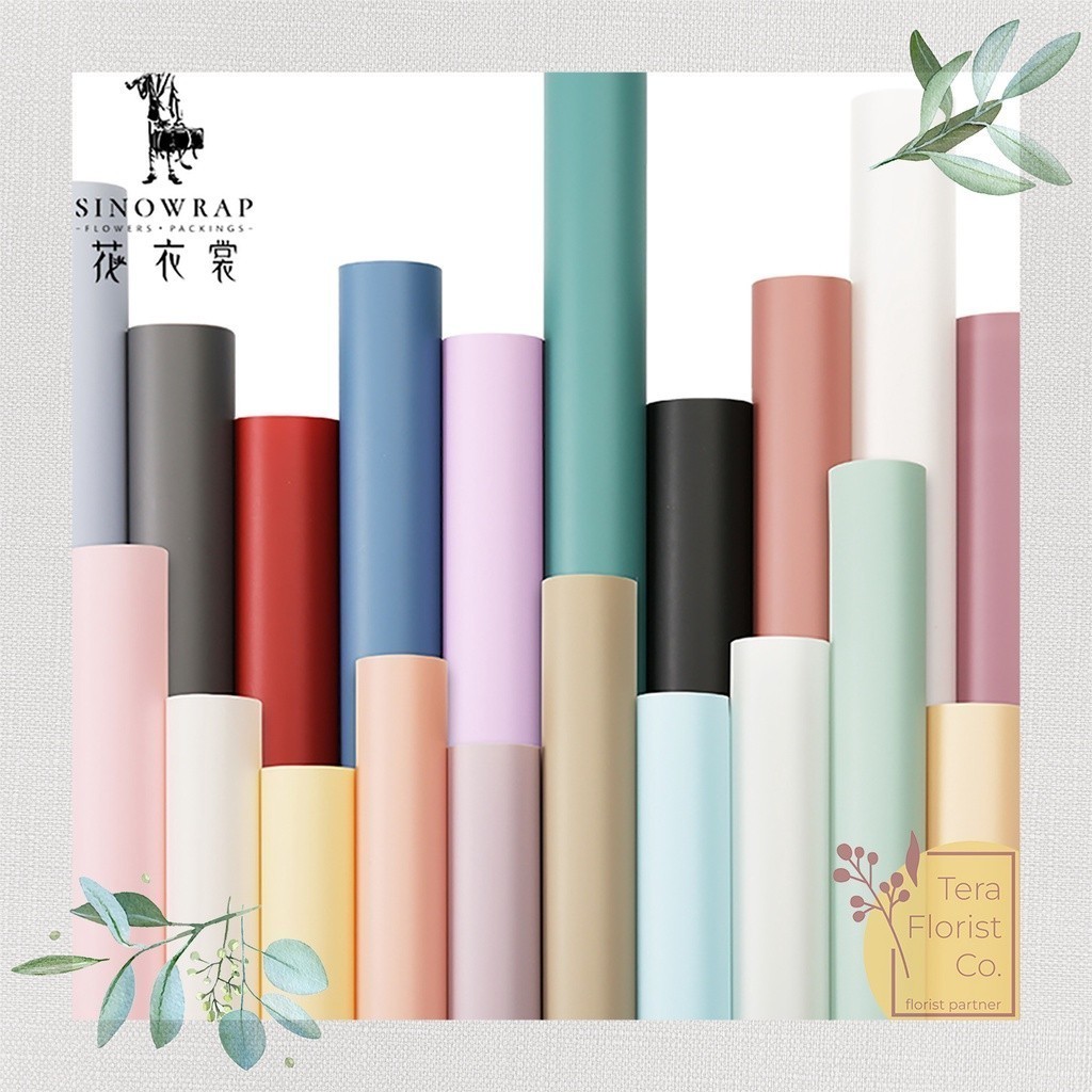 

RB 20 Lembar Cellophane Solid Pastel Matte Kertas Bunga Flower Wrapping Kertas Buket Wrap Paper