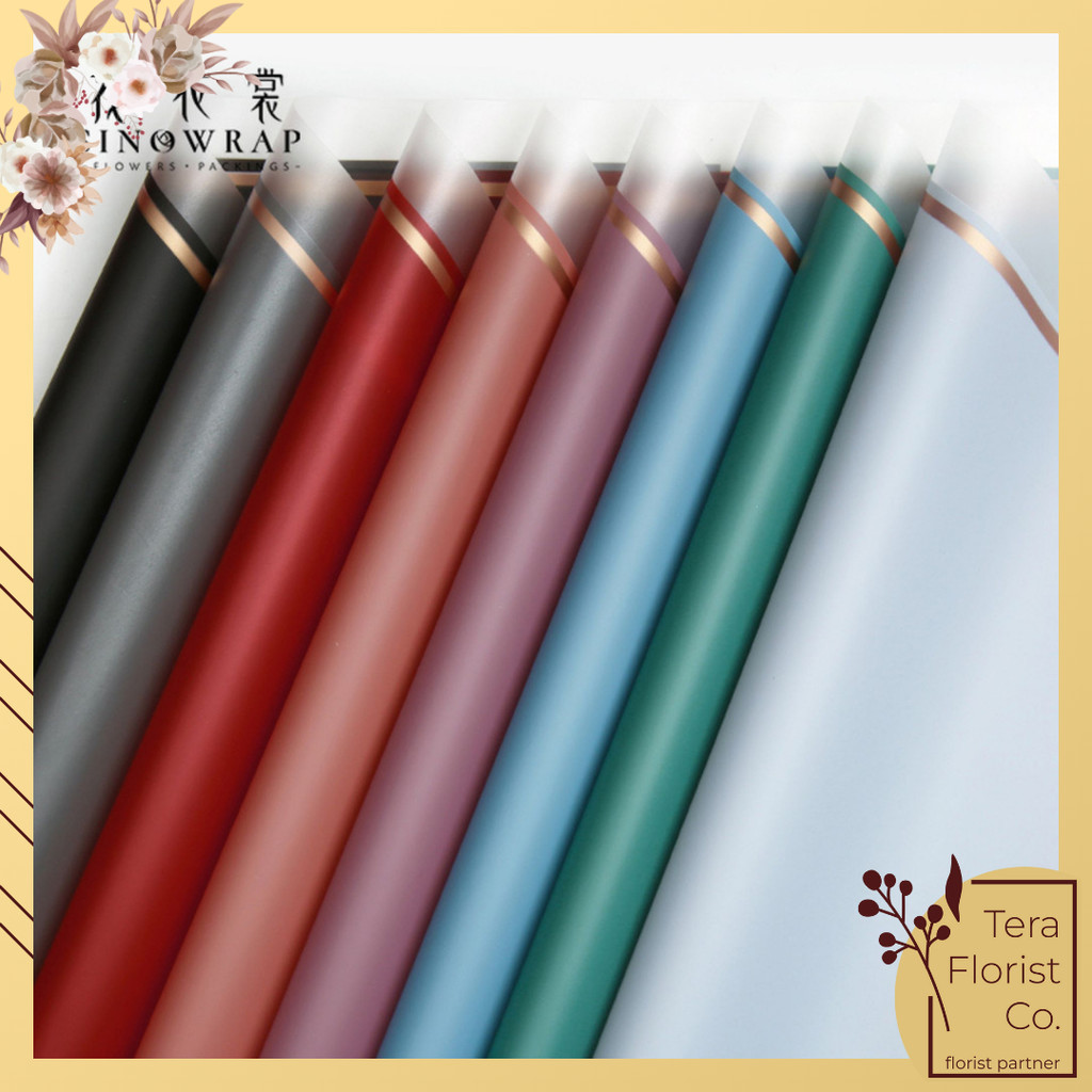 20 Lembar Cellophane Frame Tebal Kertas Bunga Flower Wrapping Kertas Buket Wrap Paper Bungkus Bouque