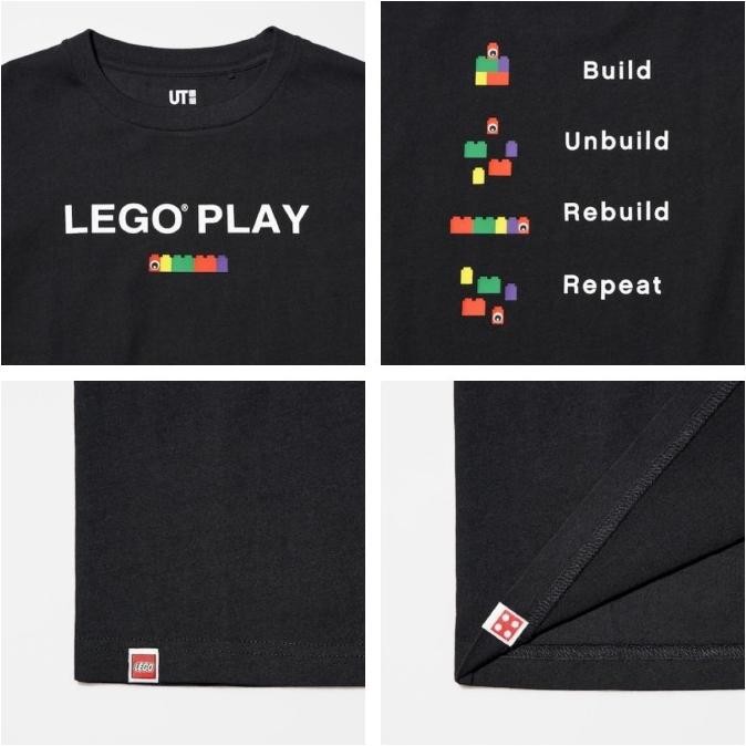 Murah Uniqlo Kids Ut T-Shirt Kaos Grafis Lego (R) Anak Laki Laki Black