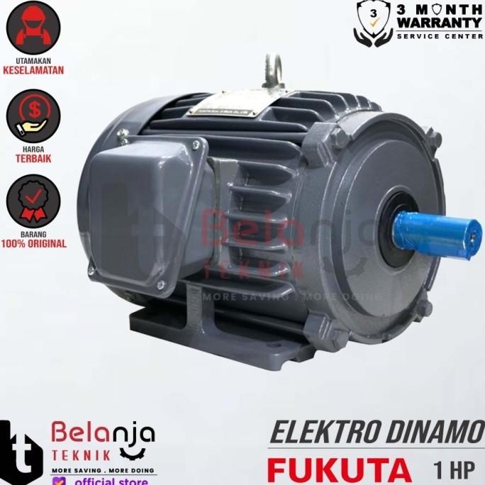 Sale Fukuta Mesin Penggerak Dinamo 1 Hp 3 Phase 4 Pole Elektro Motor 1Hp