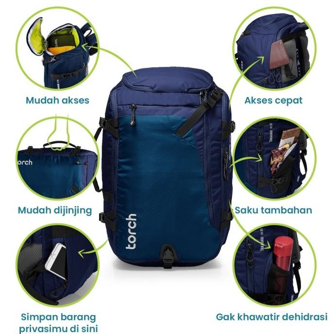 Murah Torch Ransel Punggung Travelling - Travel Backpack Takahagi 40 L