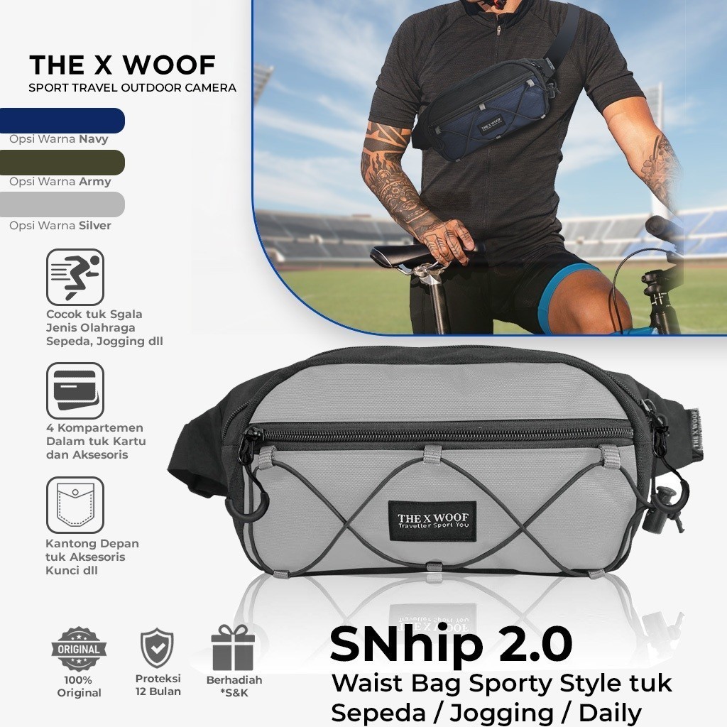 CUCI GUDANG The X Woof SNhip2 Tas Sepeda Pinggang Selempang Slempang Water Resistant