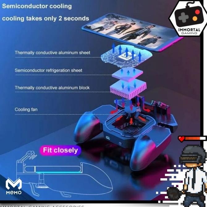 [Im] Memo Dl-88 Gamepad Trigger Cooler Fan Pendingin Thermal Dl88 Ori Original Dan Terpercaya