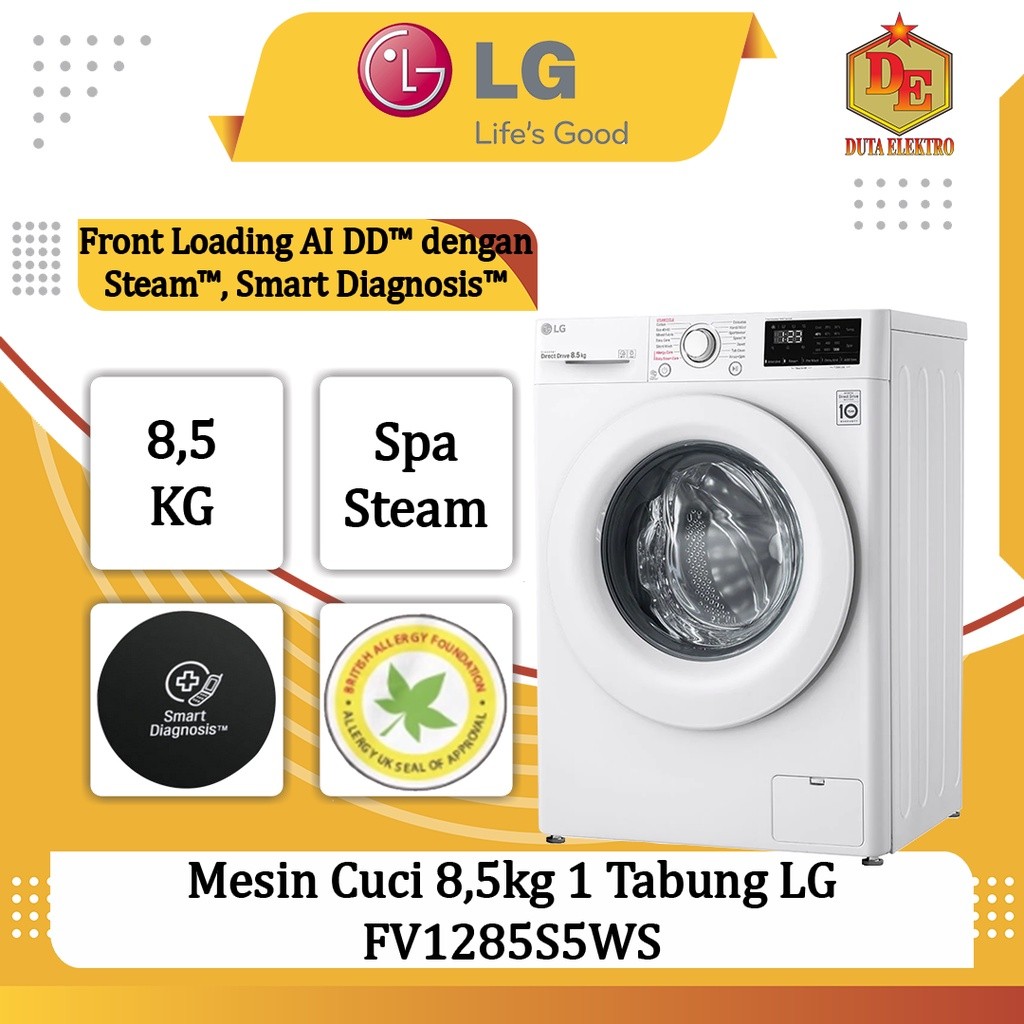 Mesin Cuci 1 Tabung 8,5kg LG FV 1285 S5WS
