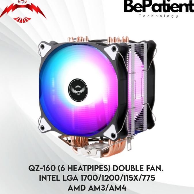 Owl Qz-160 (6 Heatpipe) Dual Fan Cpu Cooler Hsf Intel Lga 1700 1200 Original Dan Terpercaya
