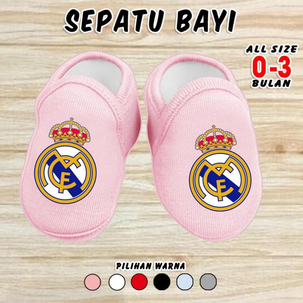 Sepatu Bayi Klub Real Madrid Sepak Bola Baby Shoes Unisex Cewek Cowok Perempuan Laki Laki Laki2 0 3 