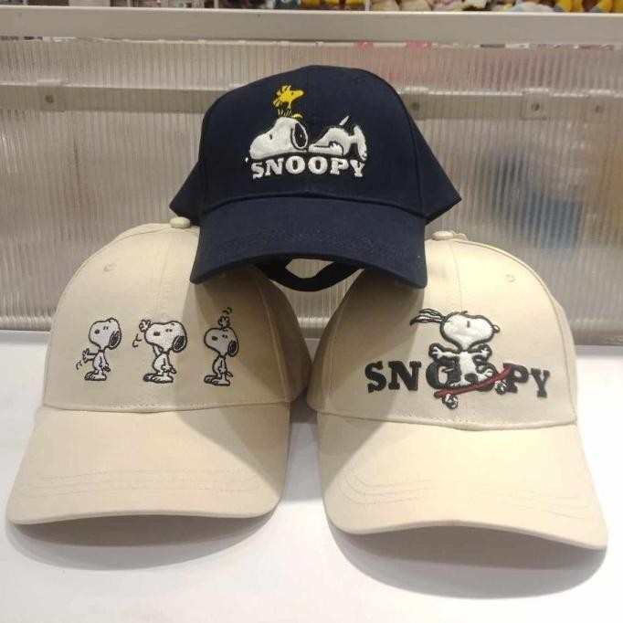 Terlaris Topi Baseball MINISO Snoopy Summer Travel Collection Cute Baseball Cap SALE
