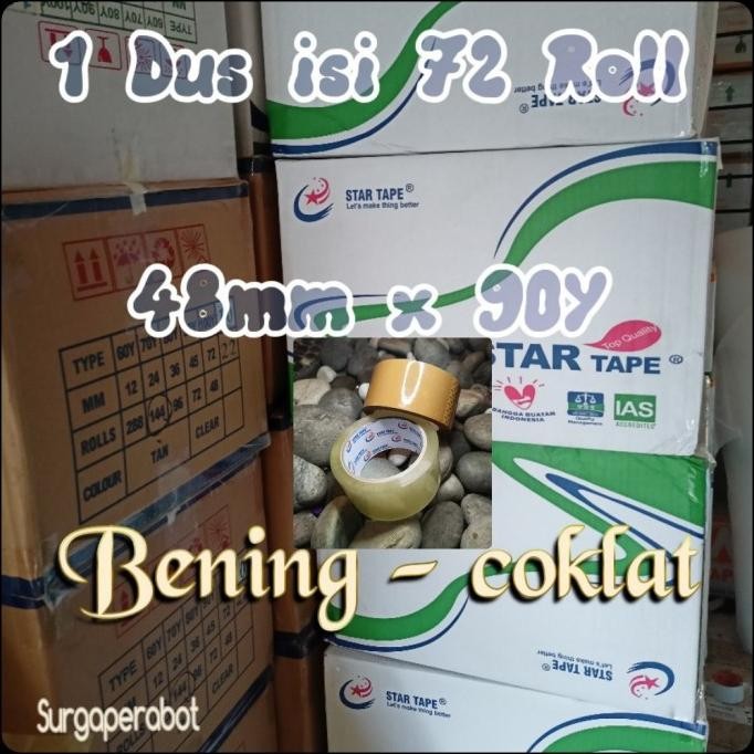 

HARGA DISKON Lakban Bening - Coklat 1 Dus 48mm x 90Yard 2 Inch - Solatip 2 inchi