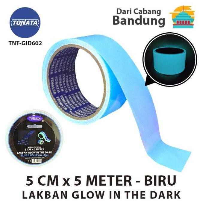 

TERMURAH Lakban Glow In The Dark Biru 5 cm x 5 Meter / Fosfor Tape / Luminous