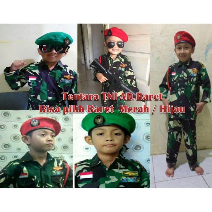 BAJU KOSTUM TENTARA TNI-AD ANAK BARET