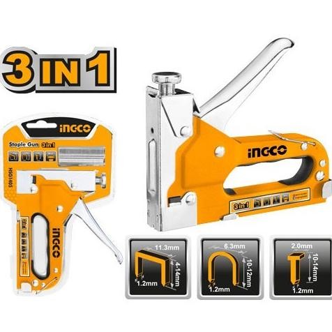JUAL INGCO STAPLE GUN 3IN1 STAPLES STAPLER STEPLES TEMBAK JOK INGCO HSG1405