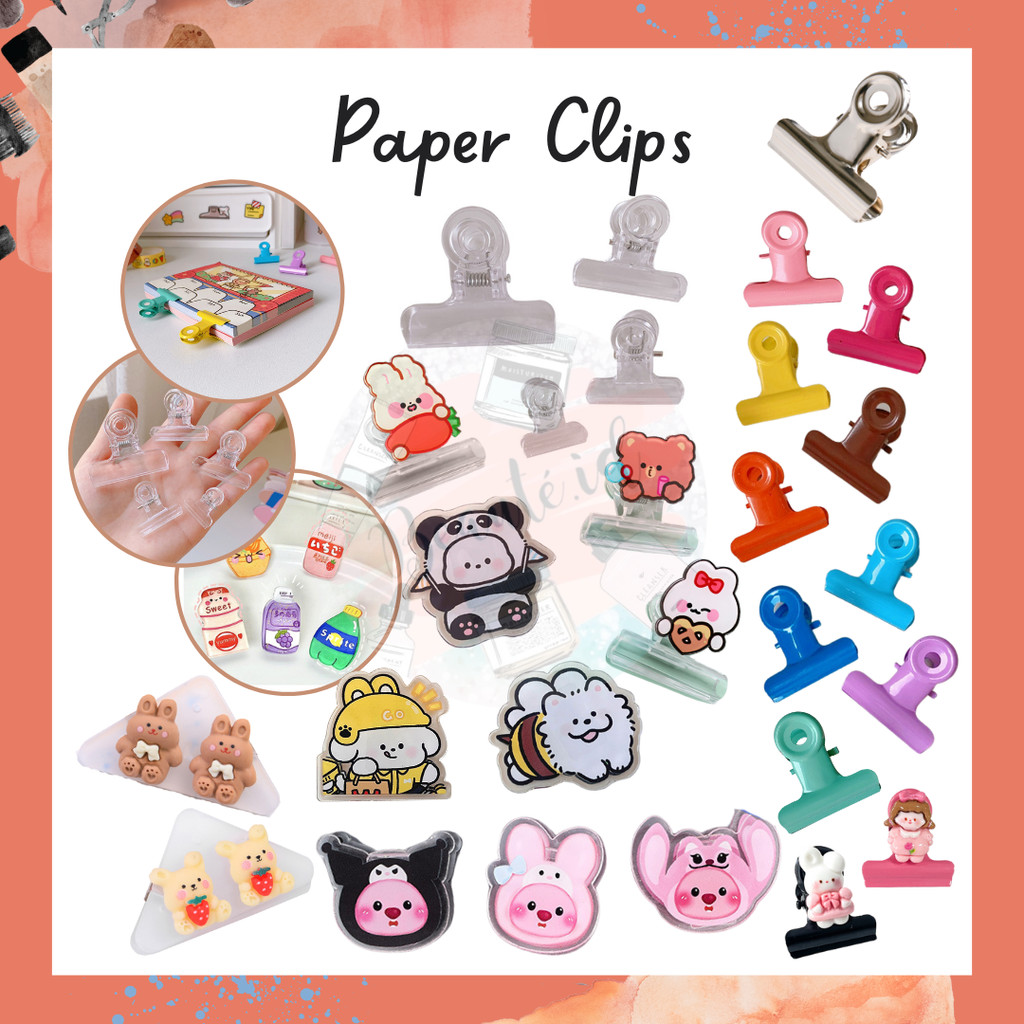 

Paper Clip / Klip / Penjepit / Jepitan Serbaguna Penyegel Jepit Kertas Catatan Foto Aesthetic Kantong Sisa Makanan Snack Roti Bumbu Masak Kertas Kabel Buku Bahan Plastik / Besi Kuat Multifungsi Untuk Sekolah / Kantor / Dapur Rumah Tangga Kitchen Clip