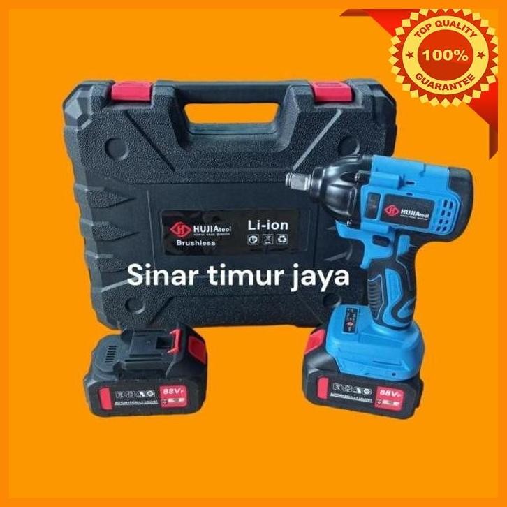 (stj) mesin bor cordless hujia tool type 2221 88vf impact wrench pembuka