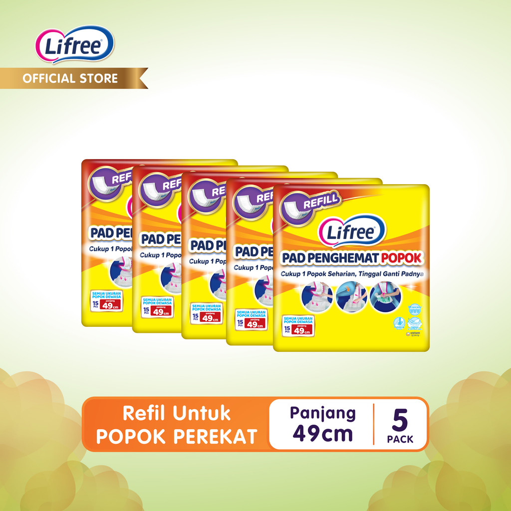 Lifree Pad Penghemat Popok Perekat - 15 pads - 5pcs