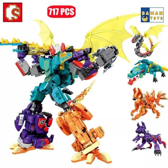 Grosir Block Robot Brick Mobil 6 In1 Tranformers Blast Ranger