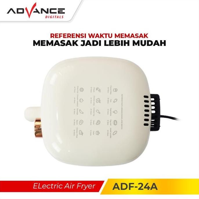 AIR FRYER ADVANCE LOW WATT 600 WATT KAPASITAS 2.4L MESIN PENGGORENG TANPA MINYAK ANTI LENGKET ADF-24