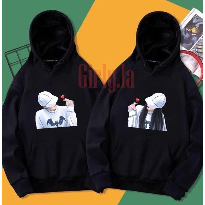 Switer couple pria wanita  / hoodie couple love pasangan cewe cowo love kekinian hoodie couple korea