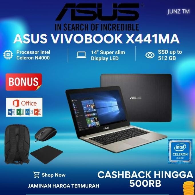 LAPTOP ASUS X441MA Intel N4020 8GB SSD 512GB 14 HD DVDRW WINDOWS 10 BIMS