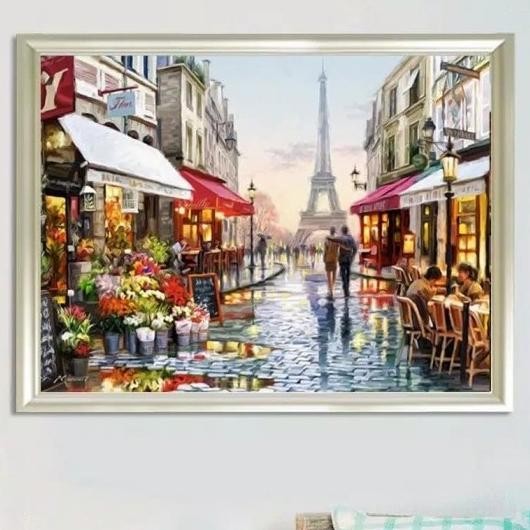 

Sale 40X30Cm Street Corner Diy Paint By Numbers Oil Painting
