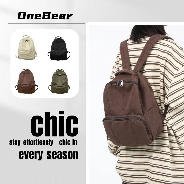 CR - Onebear mini backpack korea tas backpack wanita tas ransel pria dan wanita tas ransel wanita ke