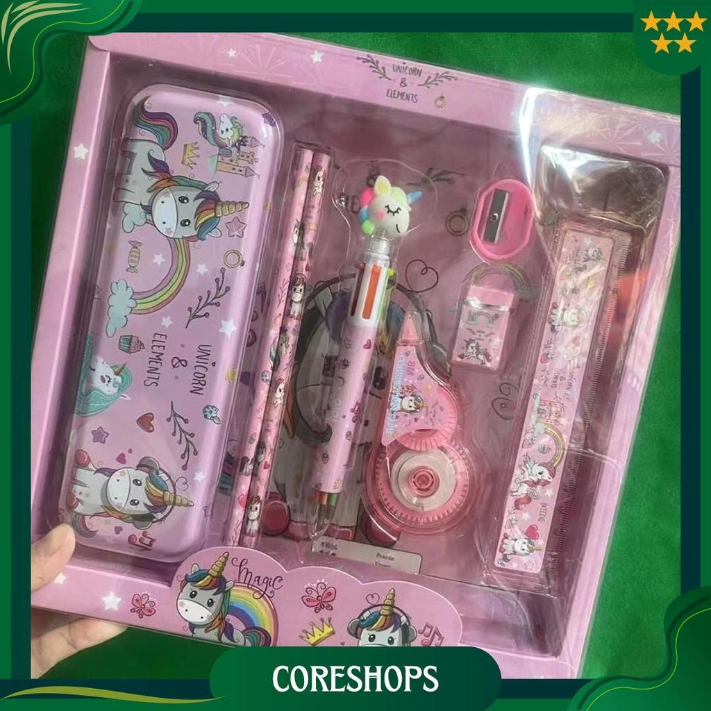

[Jno](Ktps.2)Kotak Pensil Sett / Study Set Stationery Set Alat Tulis Sekolah Anak Set Atk Motif Gratis Ongkir