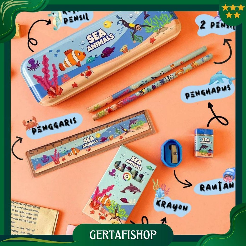 

[Atk] Stationery Set Paket Alat Tulis Anak Karakter Animal Dinosaurus And Astronaut Promo 4.4