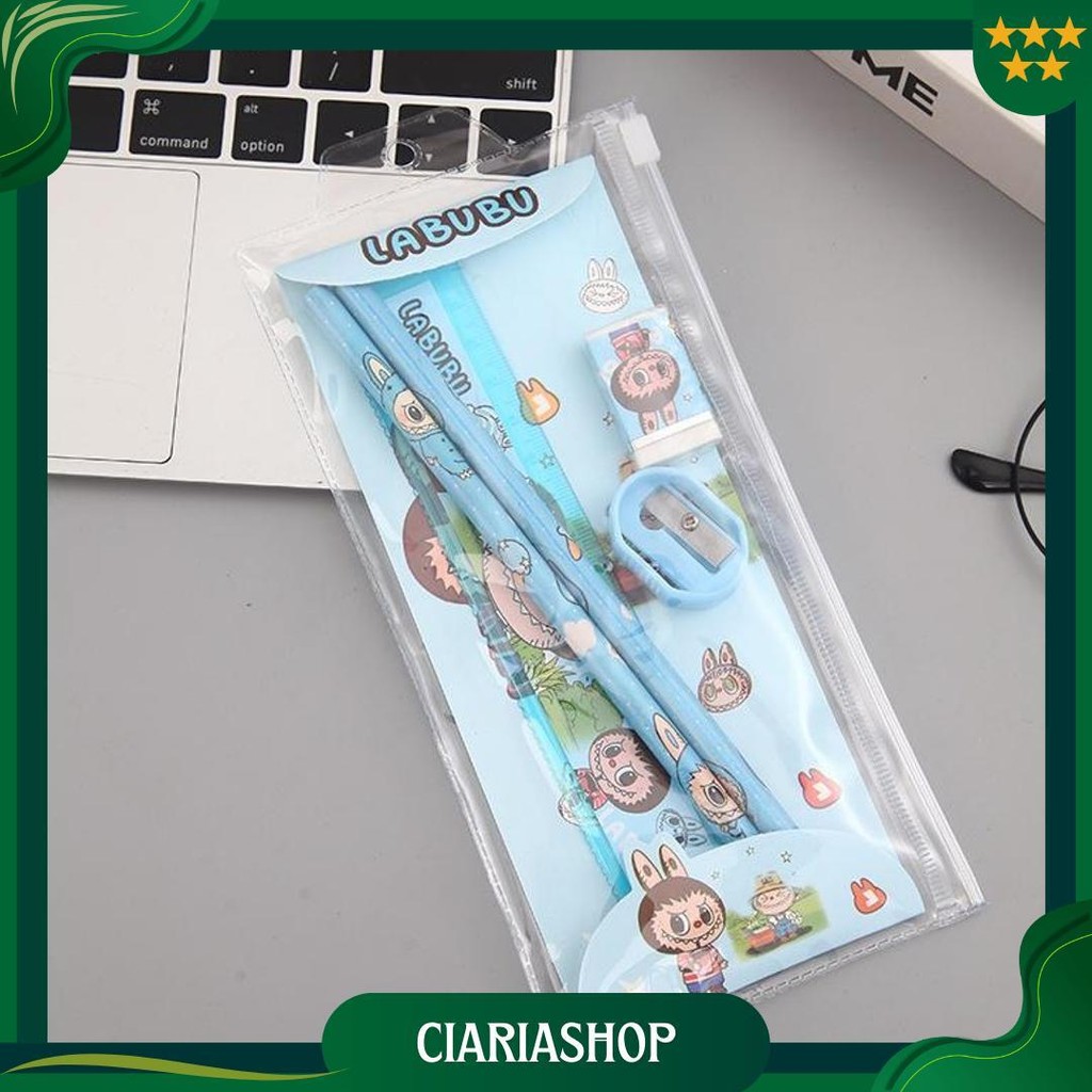 

5In1 Pensil Set Alat Tulis Anak Lucu / Study Set Penghapus Untuk Tempat Pensil Buku Tulis - Gg0415 Promo