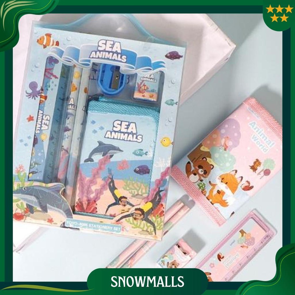

- S5926 Stationery Set / Alat Tulis Set 6 In 1 Hadiah Souvenir / Paket Alat Tulis + Dompet Anak / Alat Tulis Set Karakter Best Seller