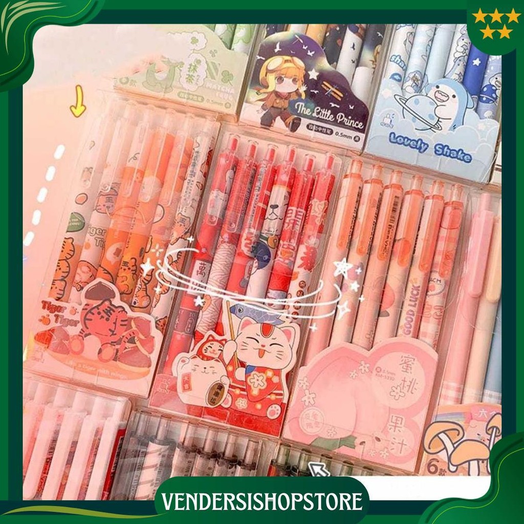 

Kp145 - 1 Set Berisi 6 Pulpen Gel Kartun/Pena Gel Mekanik Pola Lucu(0.55MmHitam) Sale