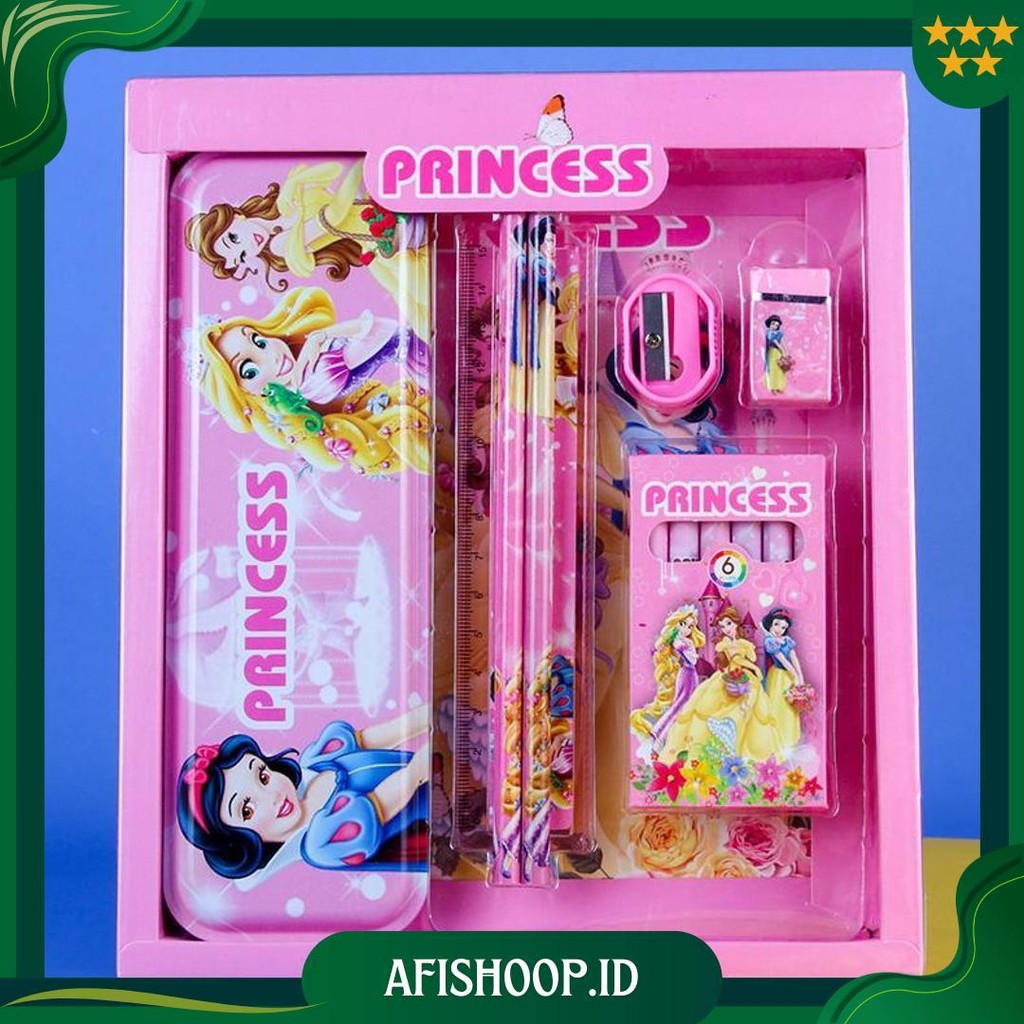 

Set Atk Gift Box Kids Anak Motif Astronot Dinosaurus Animal Ocean Unicorn Cars Spiderman Frozen Princess Hello Kitty Doraemon Pony Pensil Penggaris Penghapus Rautan / 1 Set Pencil Hadiah P9 Promo Puncak