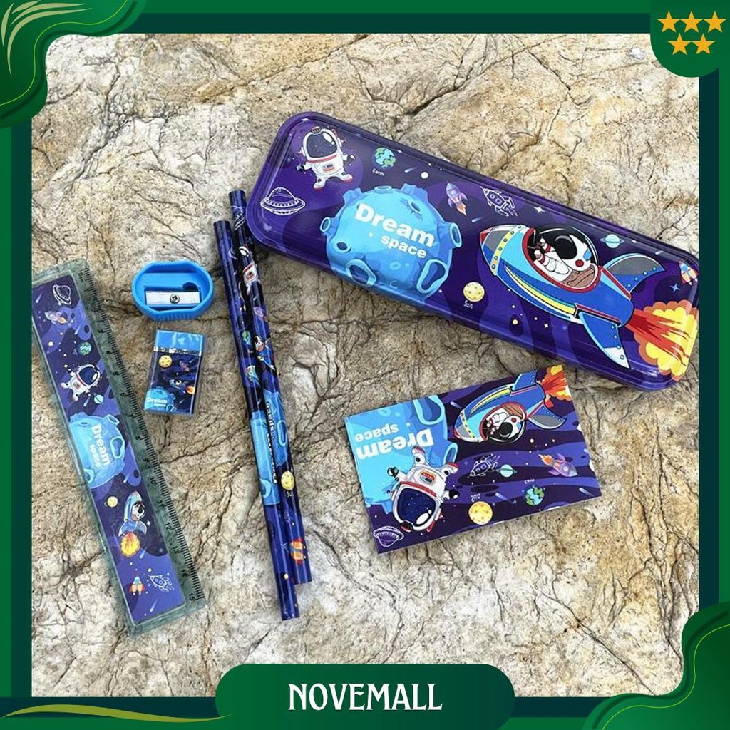 

[1Kg 8Pcs] Spacekidjk Alat Tulis Anak Sekolah 6 In 1 / Alat Tulis Set Karakter / Stationery Set 6 In 1 / Set Alat Tulis Box Anak Promo 4.4