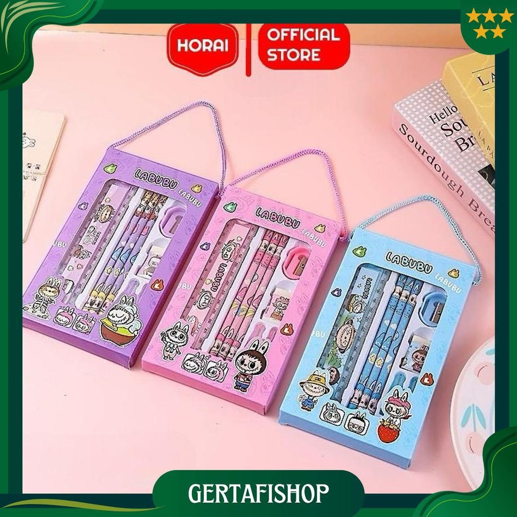 

Stationery Set Labubu Alat Tulis Pensil Penggaris Penghapus Sekolah Paket Kado Ultang Tahun Anak Sale