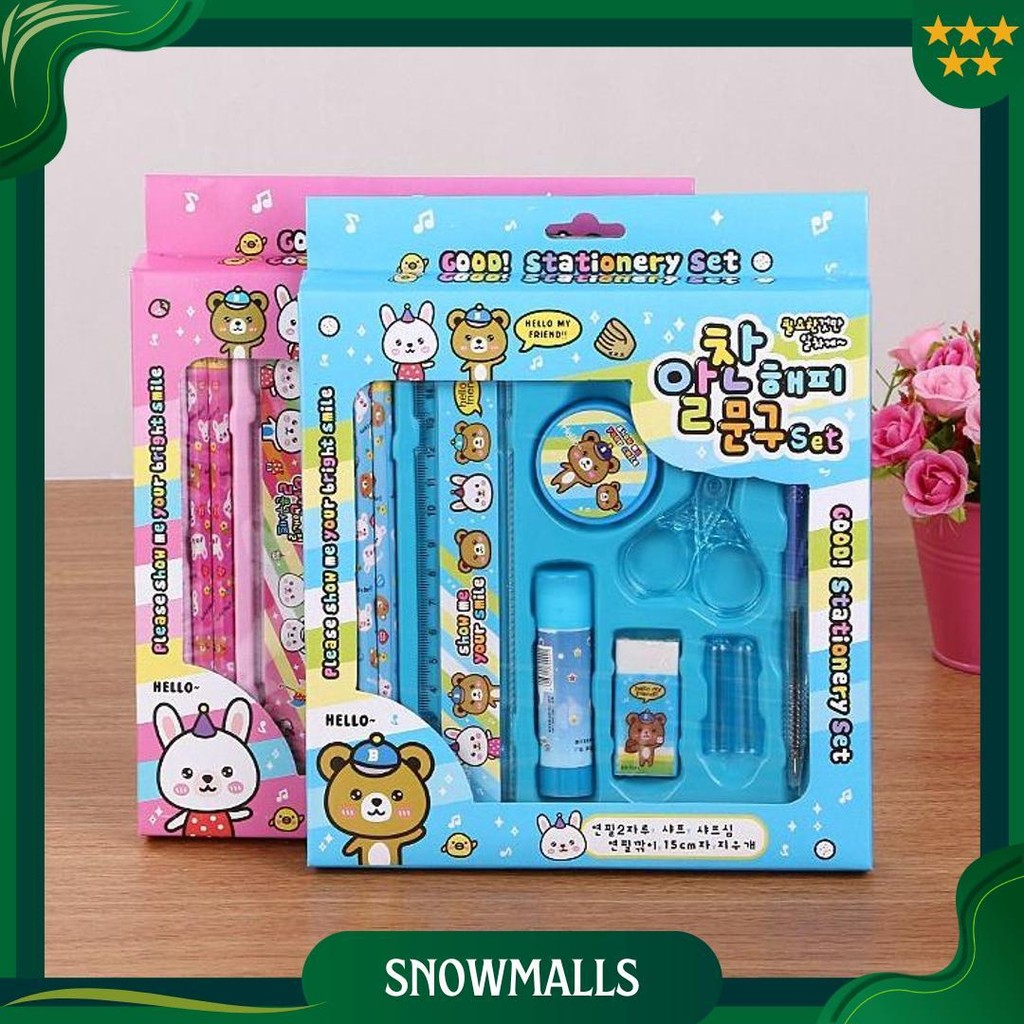 

|J.A| Pensil Set 9 In 1 Alat Tulis Set Karakter Souvenir Alat Tulis Sekolah Souvenir Anak Ulang Tahun Promo 4.4