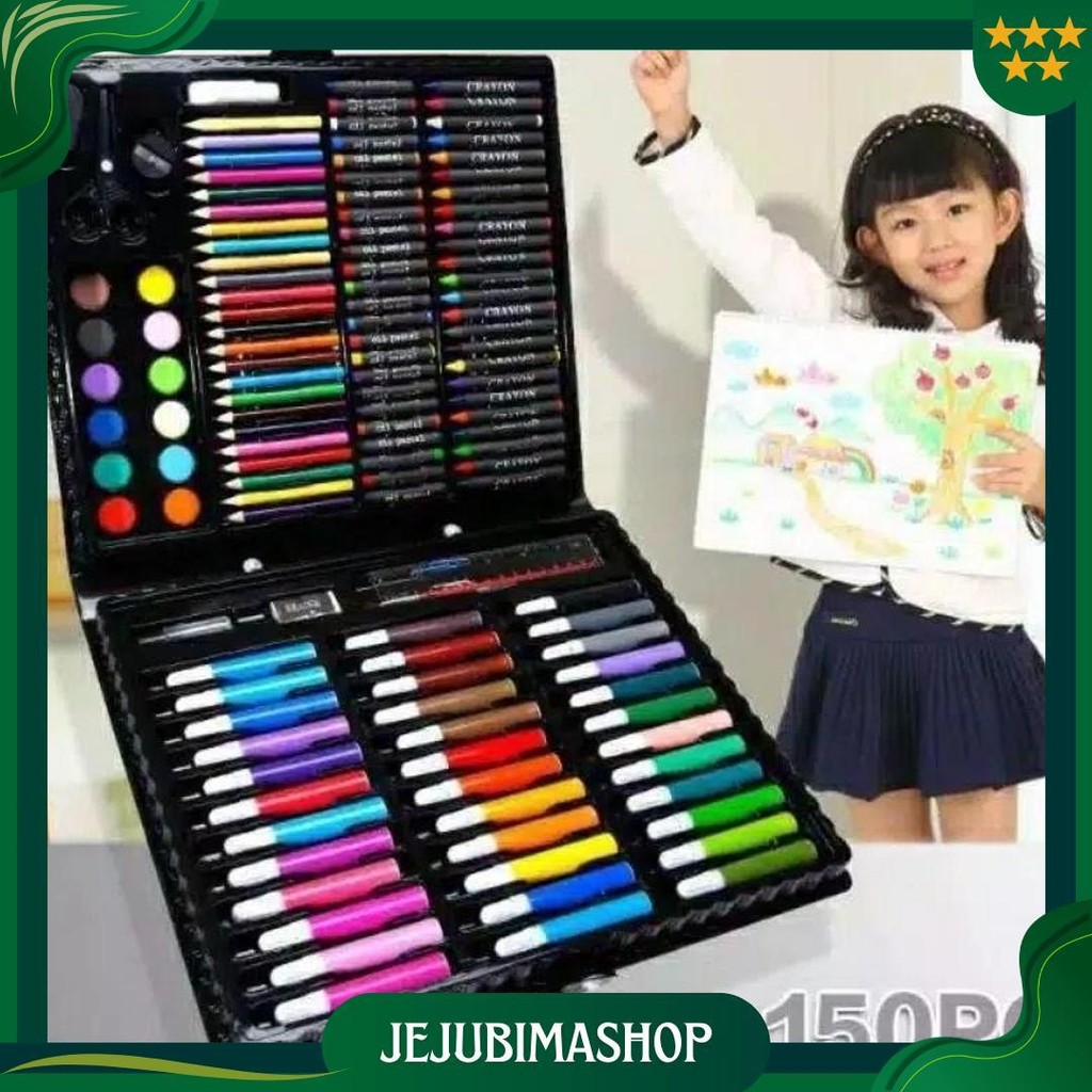 

150Pcs Crayon Set Art Set Isi 150 Pcs Pensil Warna Set Anak Crayon Full Set Alat Lukis Cat Krayon Promo