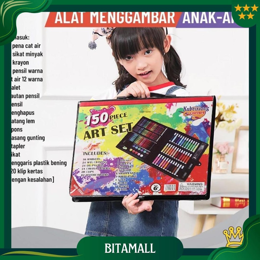 

Brightcrown Pensil Warna Crayon Set Isi 208Pcs & 150Pcs / Crayon Set Warna Cocok Menggambar Mewarnai Best Seller
