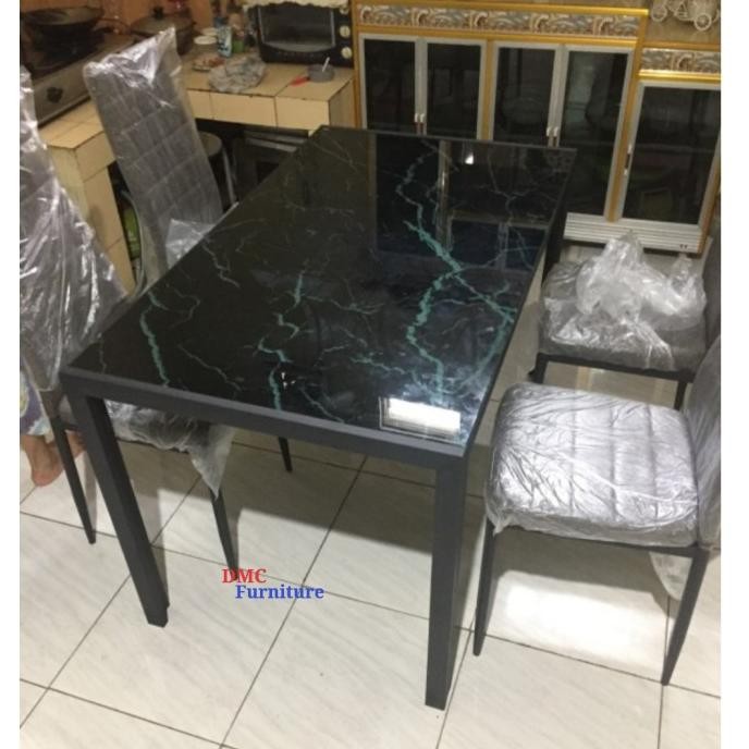 Meja Makan 4 Kursi Kaca Import Meja Makan Putih Minimalis Original Dan Terpercaya