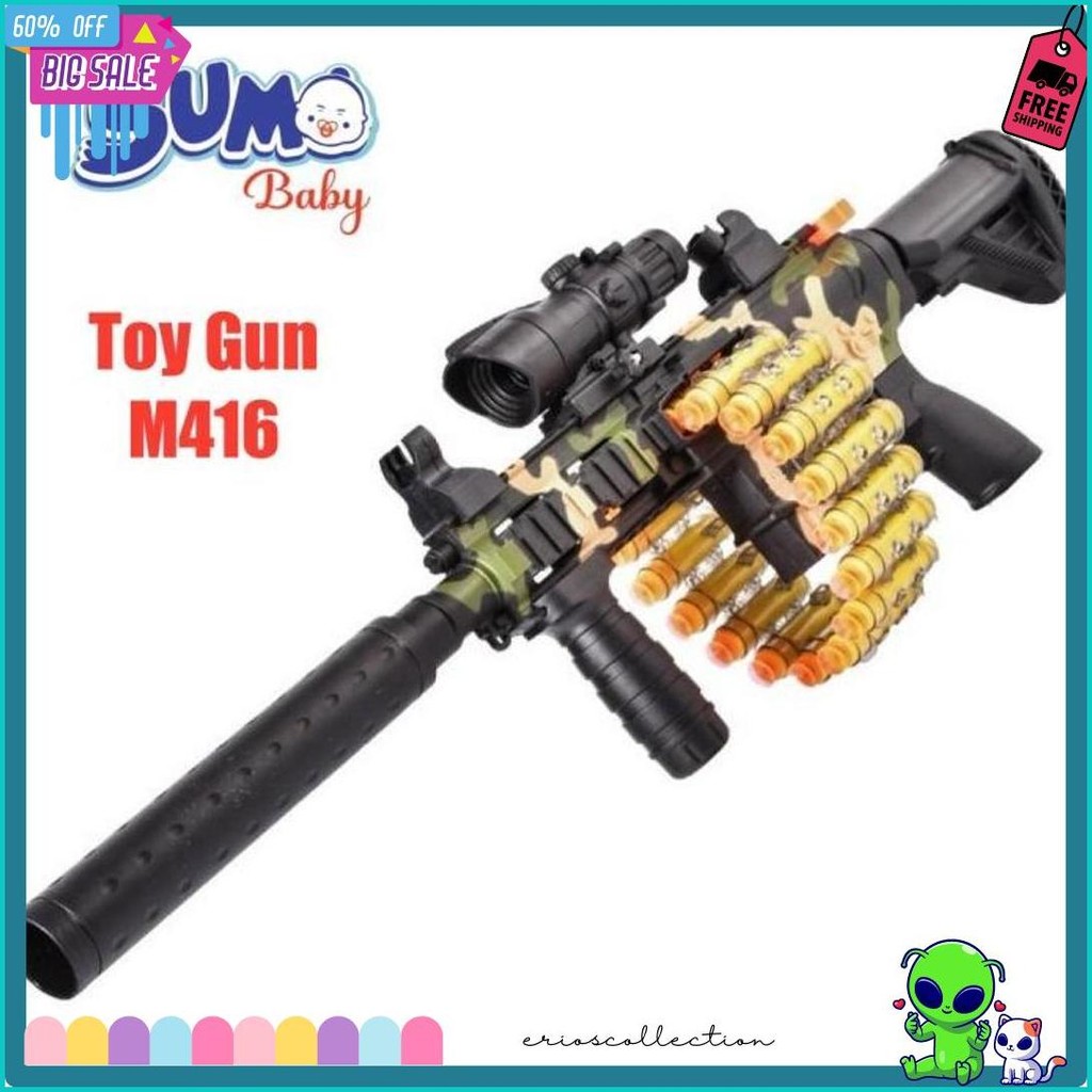 Mainan Anak Laki Laki Pistol Pistolan Tembak Tembakan Senapan Kokang Rifle Toy Gun M416 Diskon