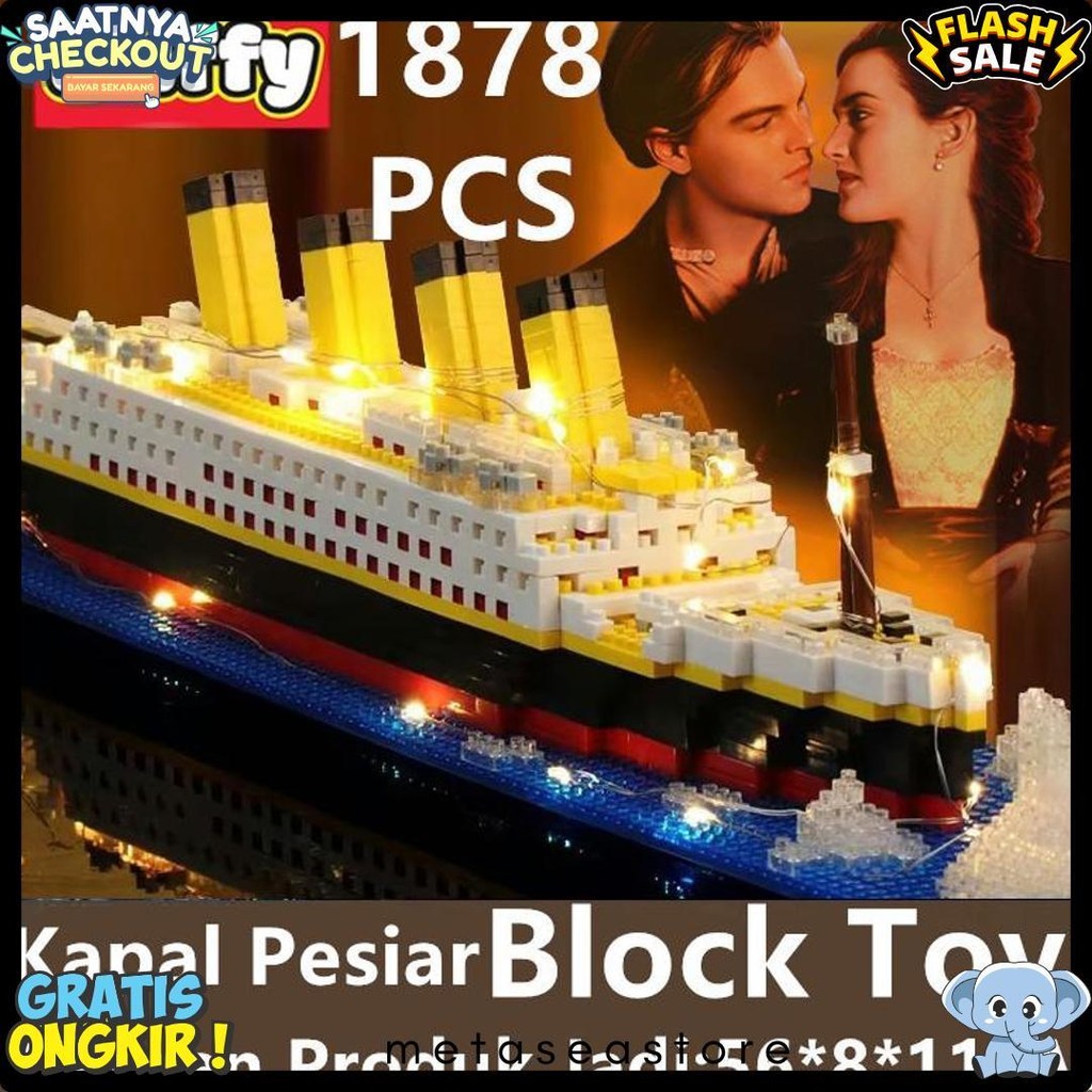 Duffy Toys (Cod) 1878 Pcs Kapal Pesiar Block Toy / Kapal Pesiar Mainan / Set Blok Bangunan Pesiar Ma