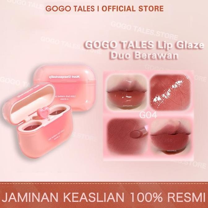 Terlaris BPOMCOD | Lipstik Cloud Sense Duplex Lip Glaze Dual Colour Lip Glaze Headphone Lip Glaze li