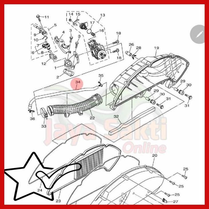 [JSO] SELANG HAWA MESIN NEW NMAX 2020 ASLI YAMAHA