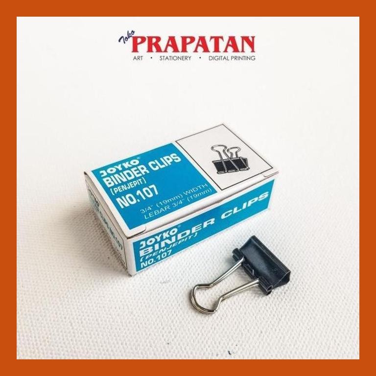 

[ PERALATAN LUKIS / GAMBAR ] BINDER CLIP JOYKO NO 107 / PENJEPIT KERTAS PACKING AMAN