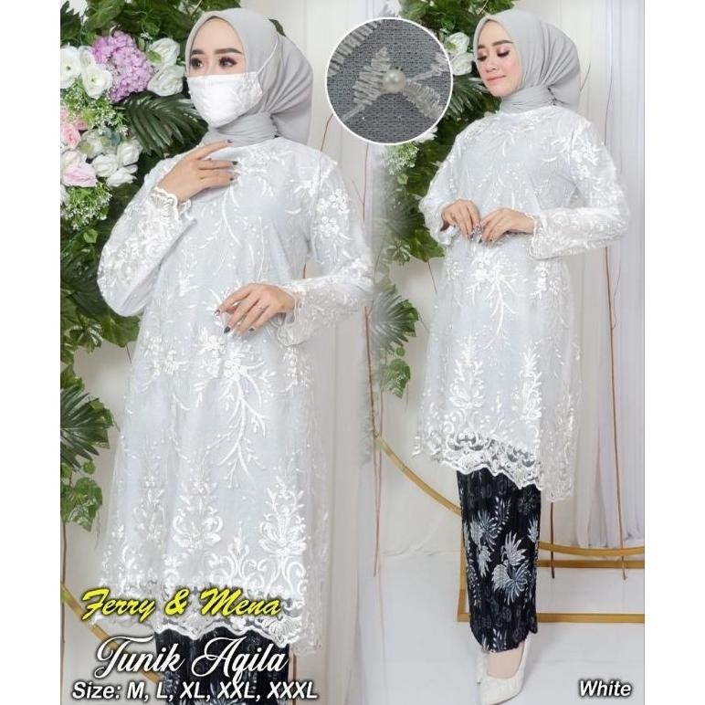 PLK Setelan Kebaya Modern Tunik Brokat Jumbo Ld 120 Baju Kebaya Modern Kebaya Wisuda TERLARIS