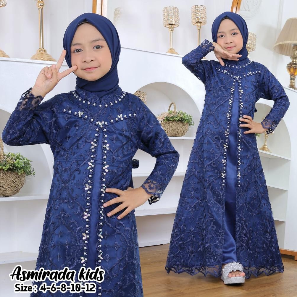 GHJ MQ Kebaya Anak Asmiralda Dress / Dress Brokat Anak / Dress Payet Anak / Gamis Anak 5-12 Tahun / 